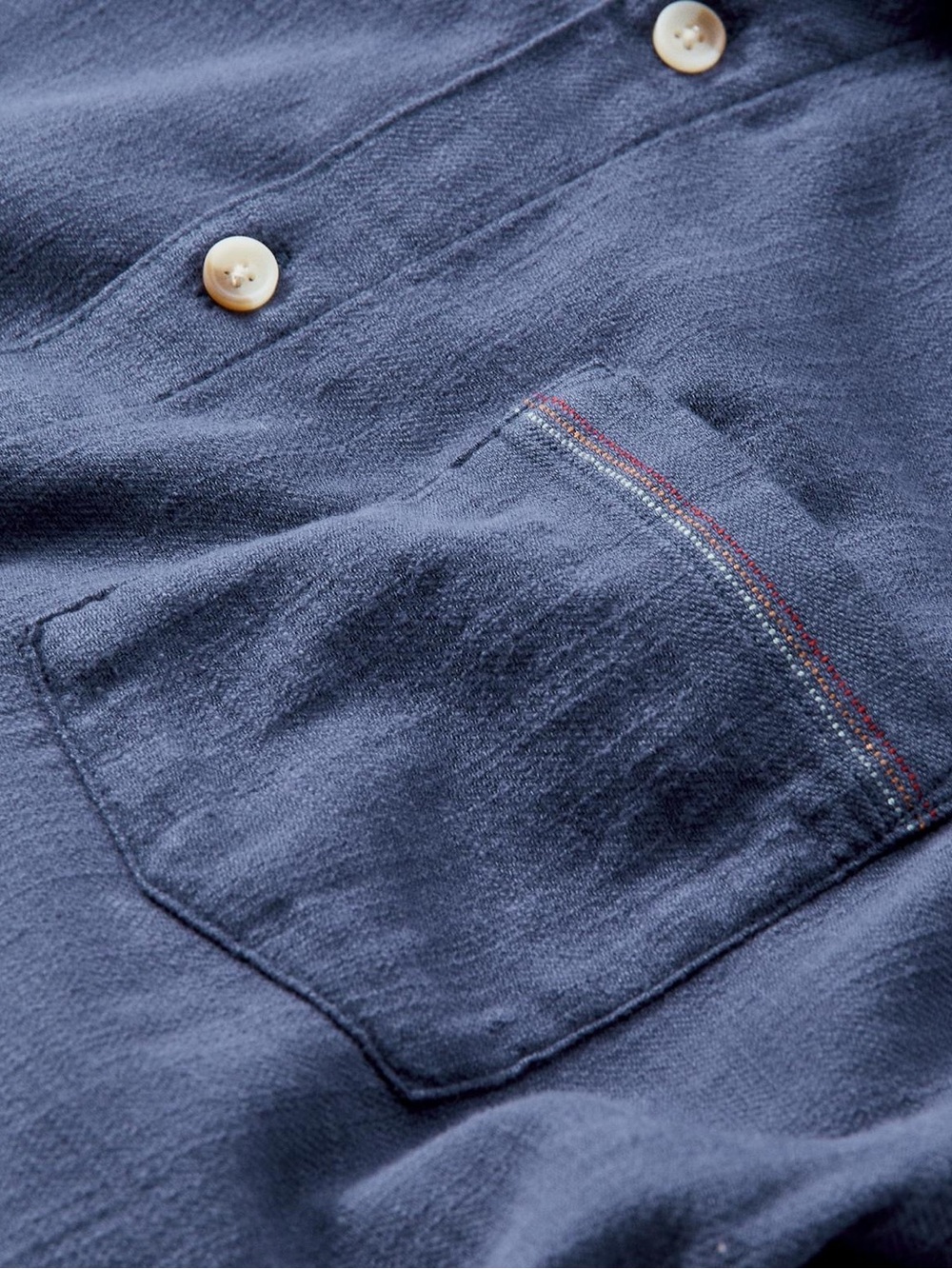 Marine Layer Classic Stretch Selvage Short Sleeve Shirt / Indigo - Picture 8 of 14